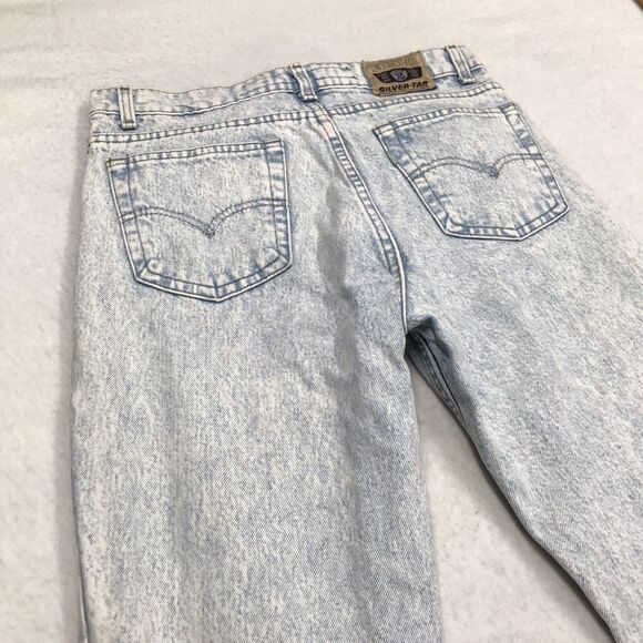 90s LEVIS Silvertab 512 Acid Wash Jean Men 33/34 (30x32 actual) USA Slim Taper - Picture 9 of 16